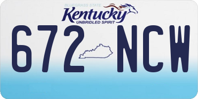 KY license plate 672NCW