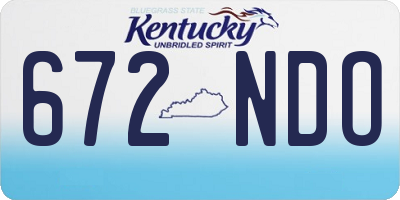 KY license plate 672NDO