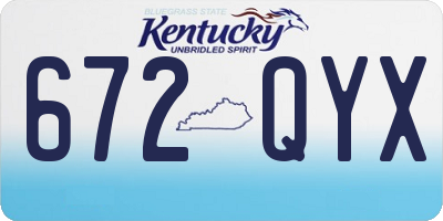 KY license plate 672QYX