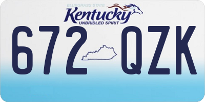 KY license plate 672QZK