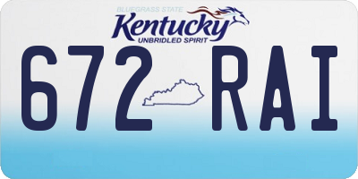 KY license plate 672RAI