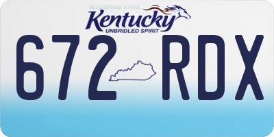 KY license plate 672RDX