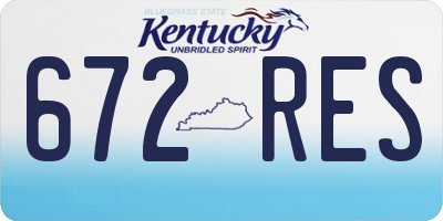 KY license plate 672RES