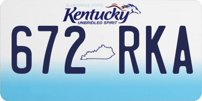 KY license plate 672RKA