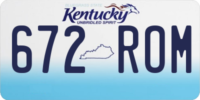 KY license plate 672ROM