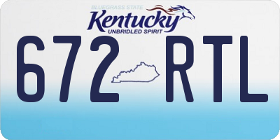 KY license plate 672RTL