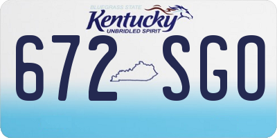 KY license plate 672SGO