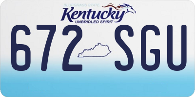 KY license plate 672SGU