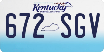 KY license plate 672SGV