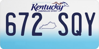 KY license plate 672SQY