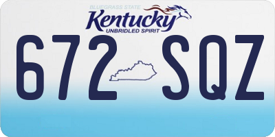 KY license plate 672SQZ