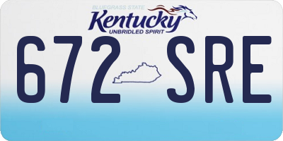 KY license plate 672SRE
