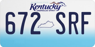 KY license plate 672SRF