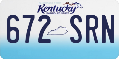 KY license plate 672SRN