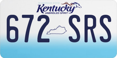 KY license plate 672SRS
