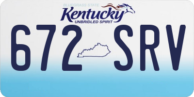 KY license plate 672SRV