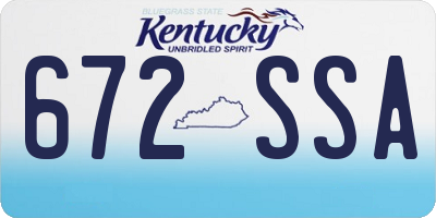 KY license plate 672SSA