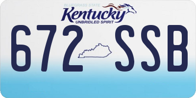 KY license plate 672SSB