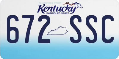 KY license plate 672SSC