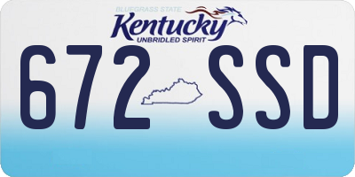 KY license plate 672SSD