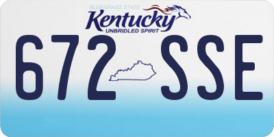 KY license plate 672SSE