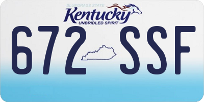 KY license plate 672SSF