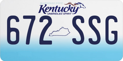 KY license plate 672SSG