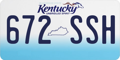KY license plate 672SSH