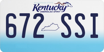 KY license plate 672SSI