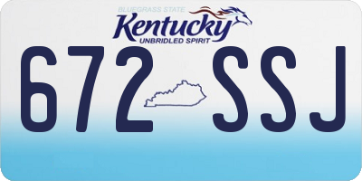KY license plate 672SSJ