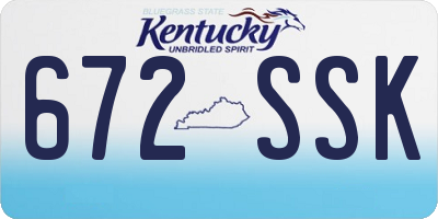 KY license plate 672SSK