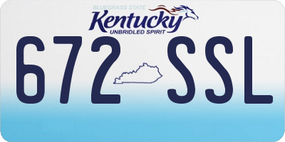 KY license plate 672SSL