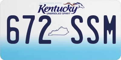 KY license plate 672SSM