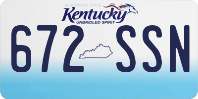 KY license plate 672SSN