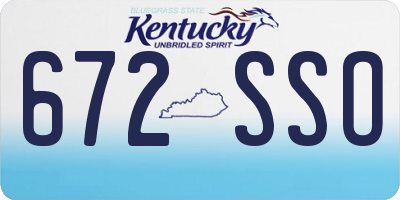 KY license plate 672SSO
