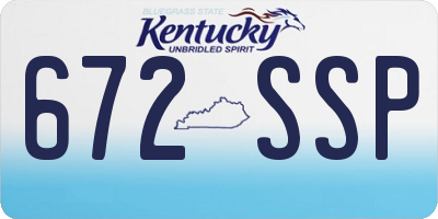 KY license plate 672SSP