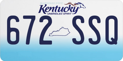 KY license plate 672SSQ