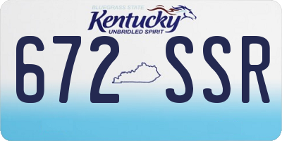 KY license plate 672SSR
