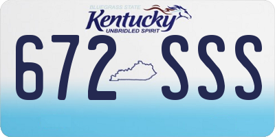 KY license plate 672SSS