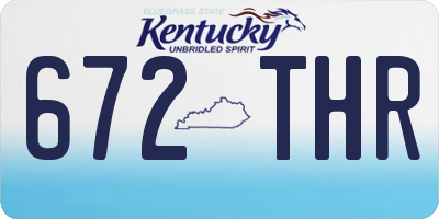 KY license plate 672THR