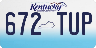 KY license plate 672TUP