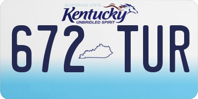 KY license plate 672TUR