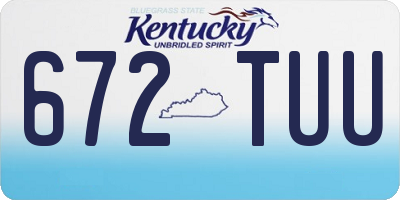 KY license plate 672TUU
