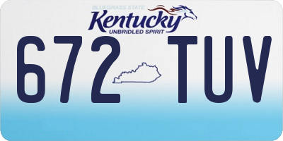 KY license plate 672TUV