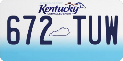 KY license plate 672TUW