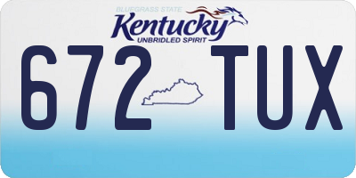 KY license plate 672TUX