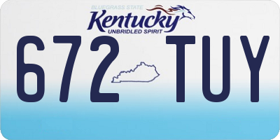 KY license plate 672TUY