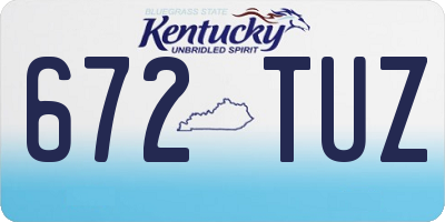KY license plate 672TUZ