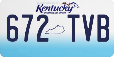KY license plate 672TVB