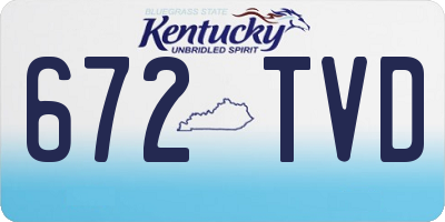 KY license plate 672TVD